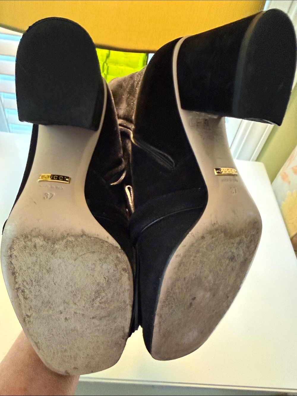Gucci Black Suede Tassel Block Heel Ankle Boots Excellent condition. - Picture 2 of 5